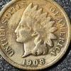 Image 2 : Rare 1908 S Indian /Head Cent Better Grade See {pics)