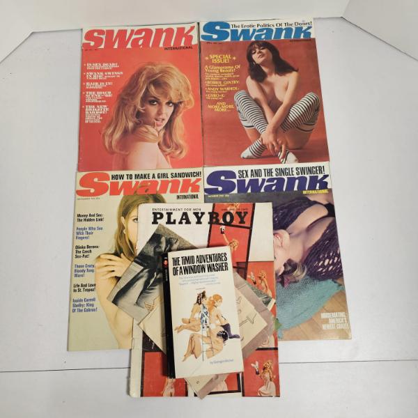 Four Vintage Issue of Swank Magazine plus Other Racey Literature