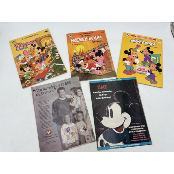 Disney Coloring Books & Magazines - Some used coloring pages - Some blank - Time Magazine