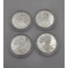 Image 2 : Lot of (4) "W" One Dollar Silver American Eagle Proofs
