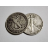 Image 1 : Two Assorted 90% Silver United States Walking Liberty Half Dollars ~ $1.00 Face Value