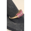 Image 3 : Women's 14K Yellow Gold Ring With Rubies & Diamonds - Size 7.5 - Weight: 3.1g