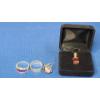 Image 1 : Sterling Silver Rings & Necklace Pendant With Pink Stone - Weight: 14.5g