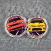 Image 1 : Incredible 2 Coin Display Case Ft. Two Separate 1 Oz Copper Rounds EA FT. Drag Race Car ~2 Oz Copper