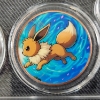Image 6 : Pokemon Two Coin Copper Round Set ~ 2 OUNCES OF COPPER ~ Ft. Pikachu & Eevee in Nice Display Case
