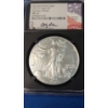 Image 2 : 2023-W NGC MS70 Burnished First Day Of Issue 1 oz .999 Fine Silver American Eagle - Signed