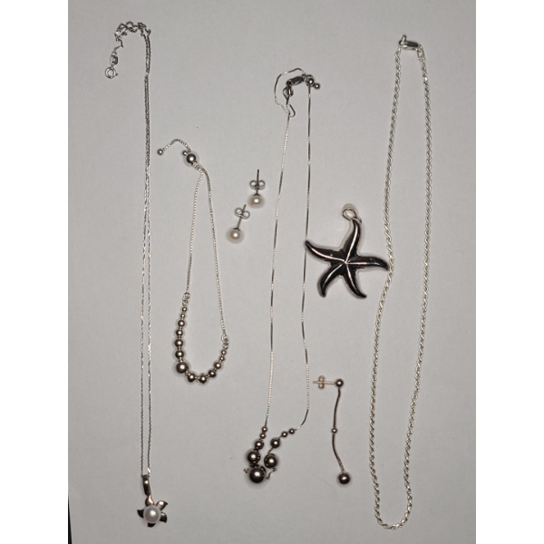 Collection of Sterling Necklaces, Bracelets, Earrings & More - Total Weight: 27.8g