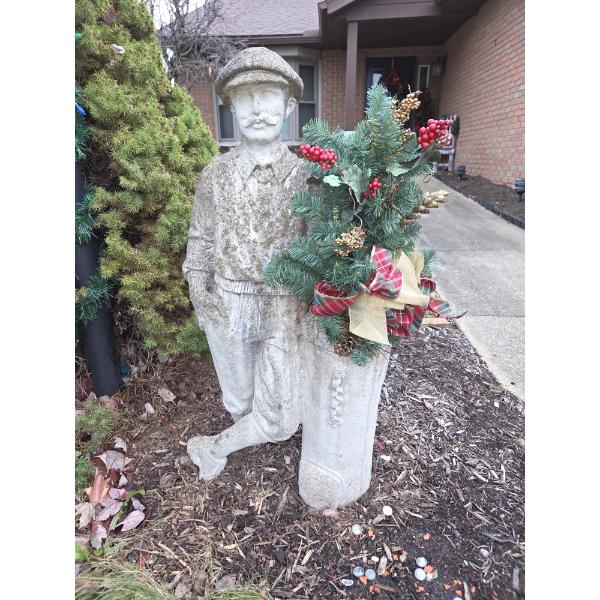 Cement Golf Statue 34" Tall & 16" Wide