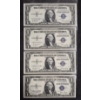Image 1 : U.S. CURRENCY - RARE Tot 4 - 1935 D & E  One Dollar ($1) Blue Seal UNCIRCULATED Silver Certificate's
