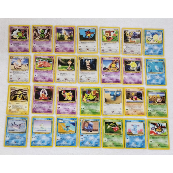 Large Collection of 28 Assorted Vintage Pokemon Trading Cards ~ All in Near Mint Condition!