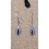 Image 5 : Sterling Silver Black Onyx/Marcasite Pendant & Sterling Black Onyx Dangle Earrings - Weight: 8.6g