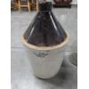 Image 3 : Blue Crown 20''x11.5'' Crock & 27''x13'' Handmade Wood Caddy With Vintage Glass Bottle Collection 
