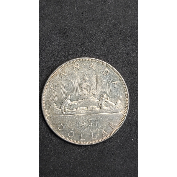 1961 Canadian 80% Silver "Voyageur" Dollar 