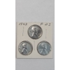 Image 1 : Mint Marks P, D, S 1943 Steel Pennies -Face Value: $0.03