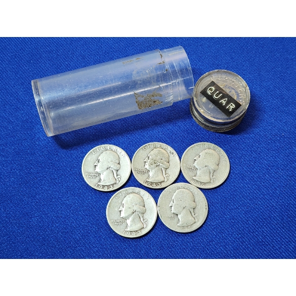 x5 Assorted Years 90% Silver Washington Quarters FV: $1.25