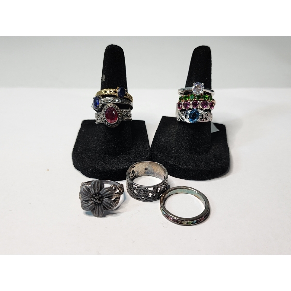 Large Lot of Sterling Silver Rings! 10 Assorted Rings - Total Weight: 26.2g