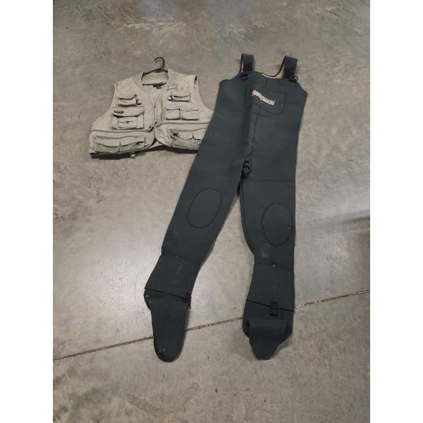 Large Hodgman Neoprene Bib Overalls & 2X Guide Series Vest 