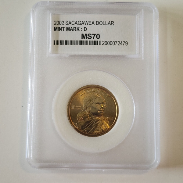 2002-D Sacagawea $1 Coin - PCC MS70