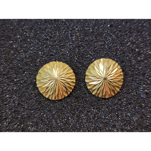 14K Yellow Gold Circle Detailed Earrings TW: 0.5g