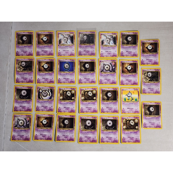 27 Asstd. Vintage Unown Pokemon Trading Cards - THE LETTER POKEMON - Many Different Letters Featured