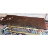 Image 1 : 48" x 20" x 16" Black Marble Top Living Room / Center Coffee Table - Matching Pair Of End Tables