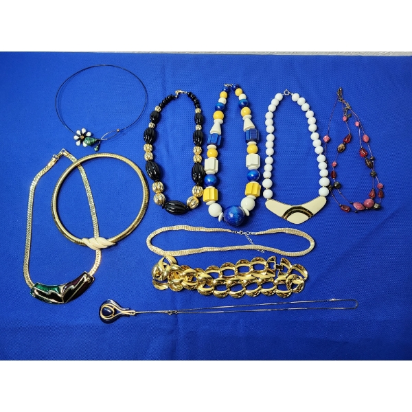 Assorted Costume Necklaces - Gold-Tone, Beaded, Pendant