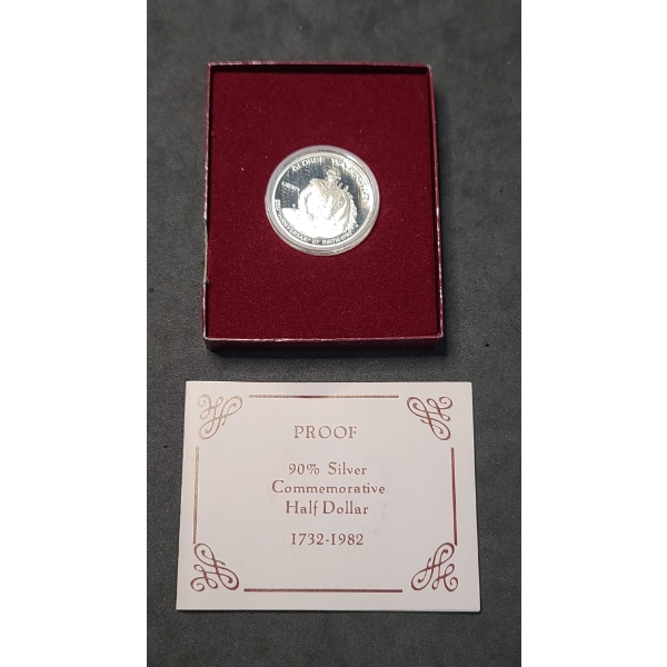 1982 90% Silver George Washington Commemorative Proof Half Dollar