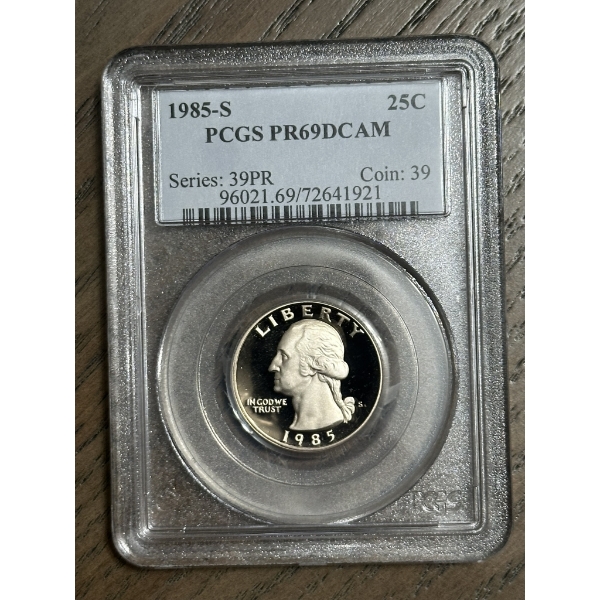 PCGS PR69 DCAM 1985-S Washington Quarter