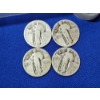 Image 2 : Four Assorted/Unknown Years 90% Silver Standing Liberty Quarters FV: $1.00