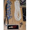 Image 5 : Interesting Costume Jewelry Group Including Rosary, Wood Cross, Necklaces, Pin & More!