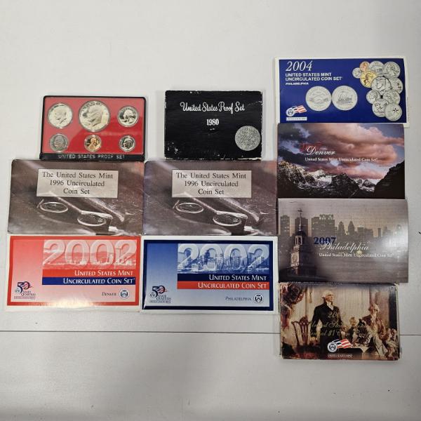 Vintage 1974 To 2009 Mixed United States Mint Proof And Uncirculated Coin Set Lot