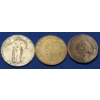 Image 1 : Standing Liberty Quarter, U.S 2 Cent Coin & New Hampshire Department Of Transportation Brass Token 