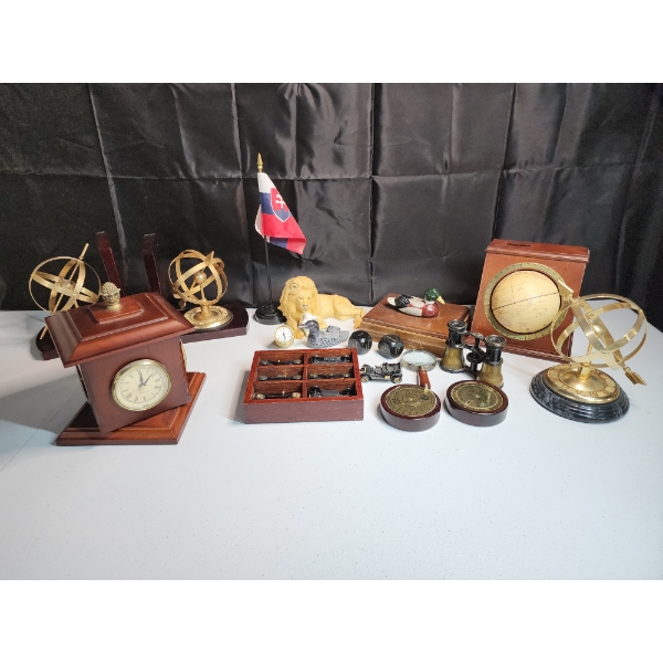 Lot of Office/Desk/Home Decor - Bookends, Figurines, Globe & More! 