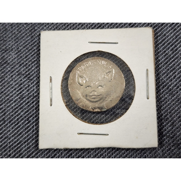 Sterling Silver Boars Head or Tail Flip Coin Weighing About 4.5 Grams - Weight Shown in Photos
