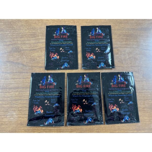 5 Packs Of BIG FIRE - Makes Camp Fires Flames Of Magic - Brand New - Incredible Product