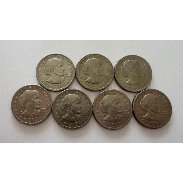 1979-P Susan B Anthony United States Dollar Coins- 7 total - Beautiful Condition!