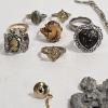 Image 2 : Assortment Of Vintage Costume Jewelry Including Necklaces Rings And A Pocket Watch