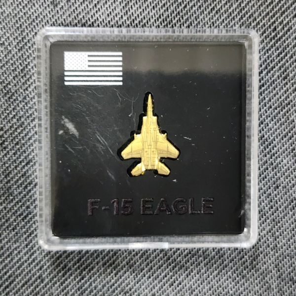 1/20 Gram .999 Fine Gold F-15 EAGLE SHAPED BAR ~ 1/20 Gram of GOLD ~ In Protective Case!