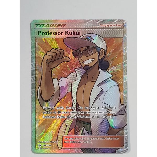 Professor Kukui (148/149) Full Art Ultra Holo Rare Supporter Pokemon Card 