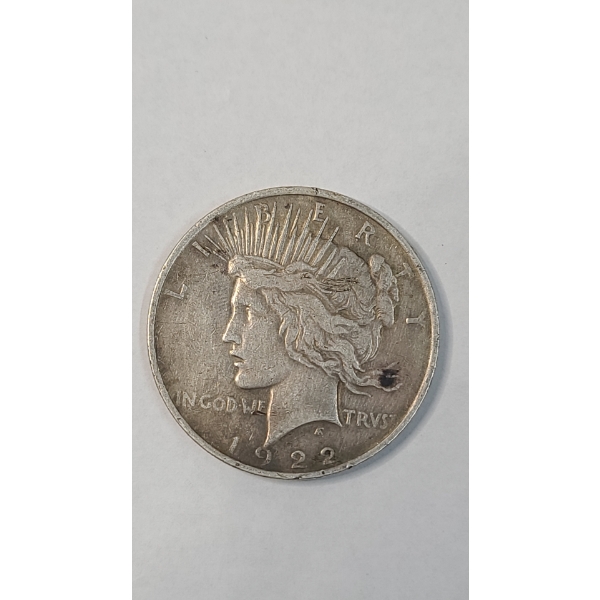 United States 1922 90% Silver Peace Dollar