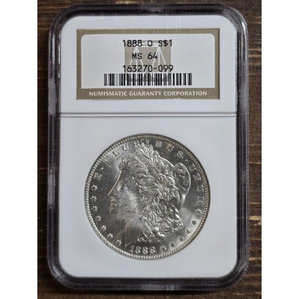 NCG MS64 1888-O Morgan Silver Dollar