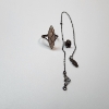 Image 1 : Sterling Silver Shell Ring, Chain, and Pin - Total Weight: 3.7g