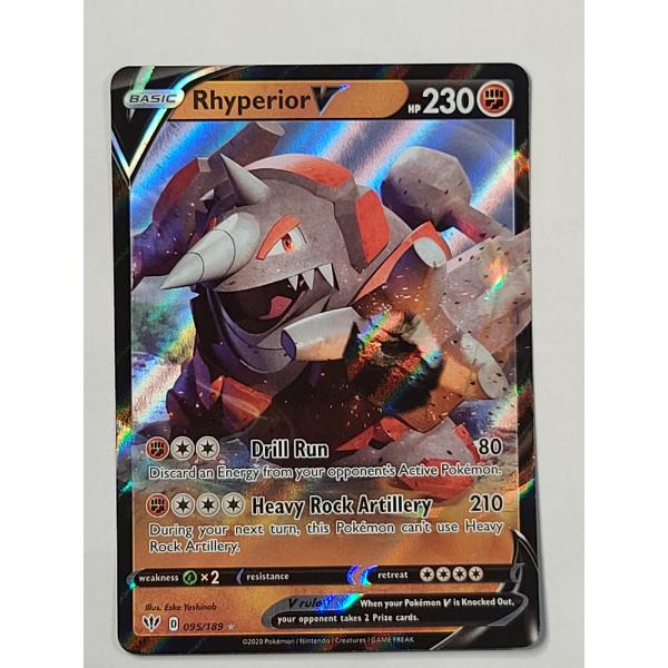 Rhyperior V Ultra Rare Holo (#095/189) From The Pokémon TCG Sword & Shield Darkness Ablaze Expansion