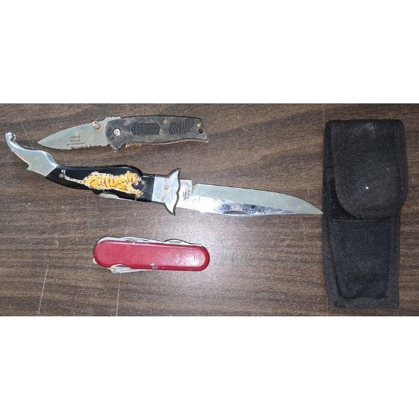 3 Folding Knives - Large, Small and Swiss Army