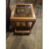 Image 1 : Oak Smoked Glass Pair Of Side Tables And Matching Coffee Table