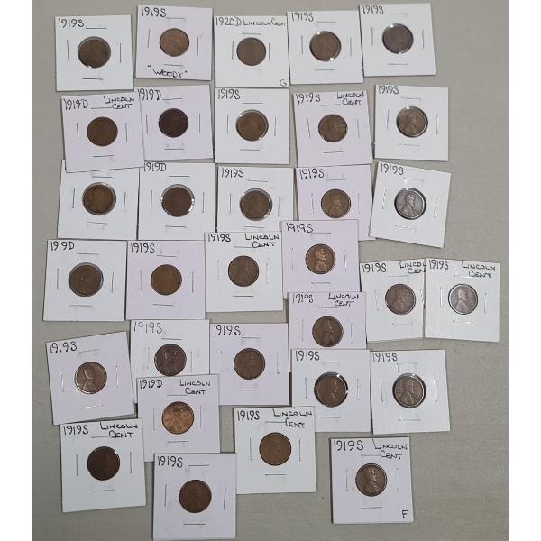 United States 1919/1920 Lincoln Wheat Cents - Face Value: $0.32