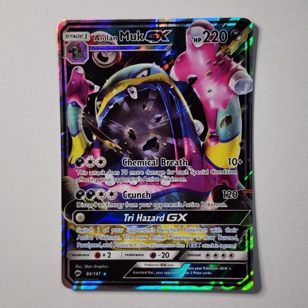 Alolan Muk GX 84/147 Holo Rare Vintage Pokemon Trading Card ~ NM Condition!