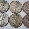 Image 3 : Six Assorted Years United States 90% Silver Walking Liberty Half Dollars - Face Value: $3.00