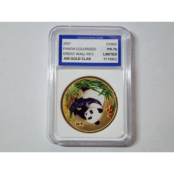 IGS PR-70 LIMITED China Panda Great Wall .999 Gold Clad Coin 