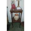 Image 1 : 13 1/2" Square Queen Anne Style Table With All Contents Shown